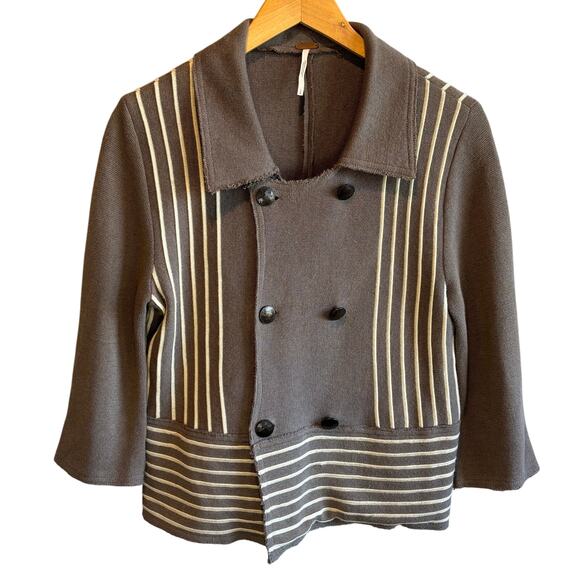 Free People Sweaters - Free People Double Breasted Distressed Sweater Blazer - size Large